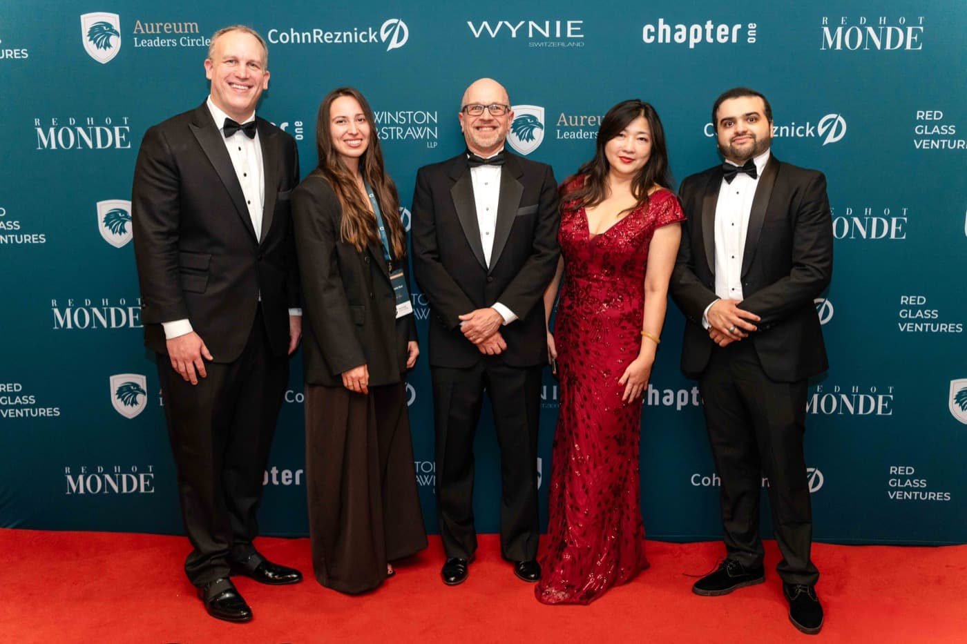 Aureum members on the red carpet at the FounderFuel Gala covered by Red Hot Monde Magazine